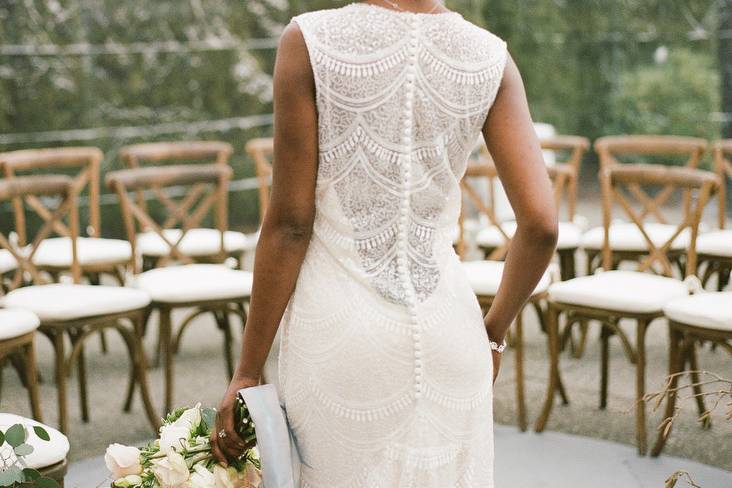 Bride's back of dress