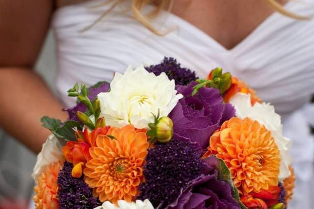 Orange and purple bouquet