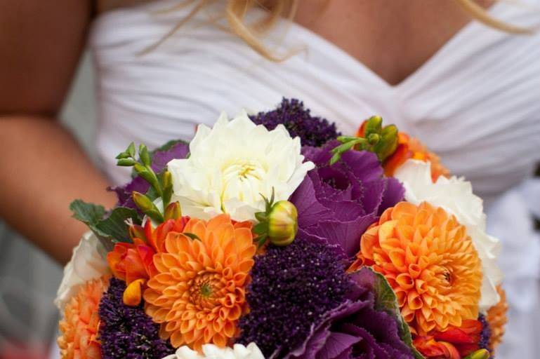 Orange and purple bouquet