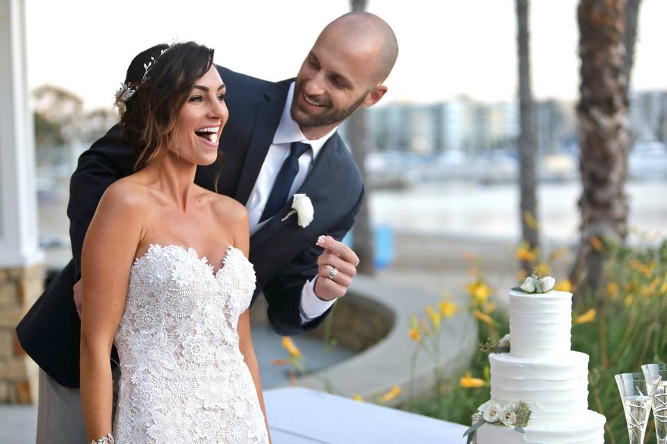 The bride and groom