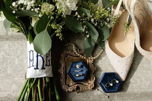 Audrey-Blue and White