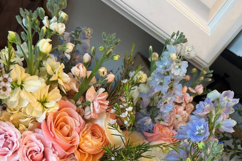 Timber-Pink and Hydrangeas