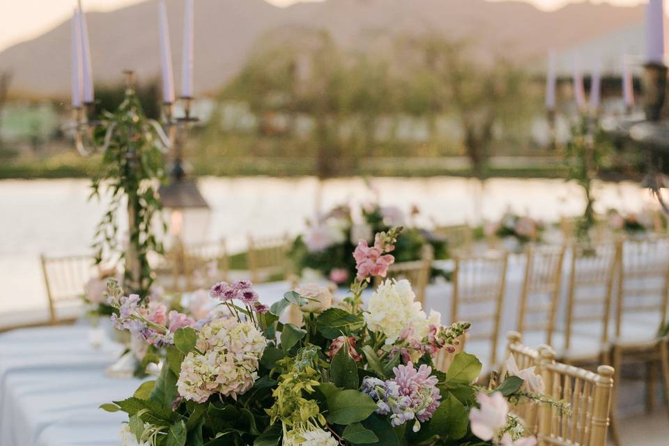 Grandfather tree table set up