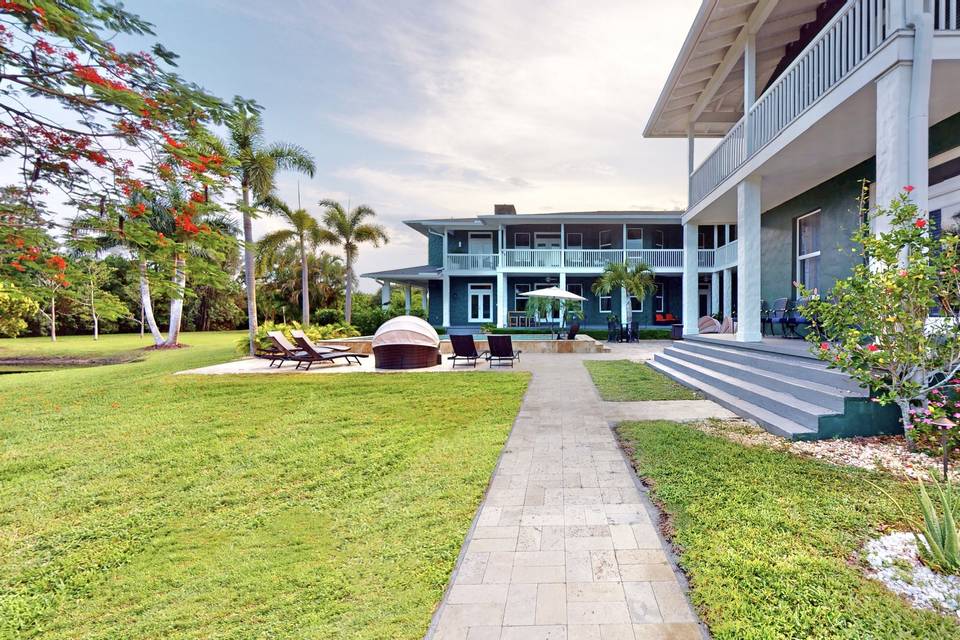 Walkway to pool area