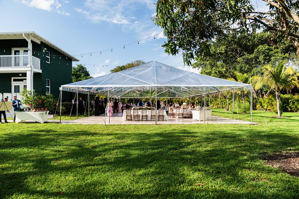 Tented reception space