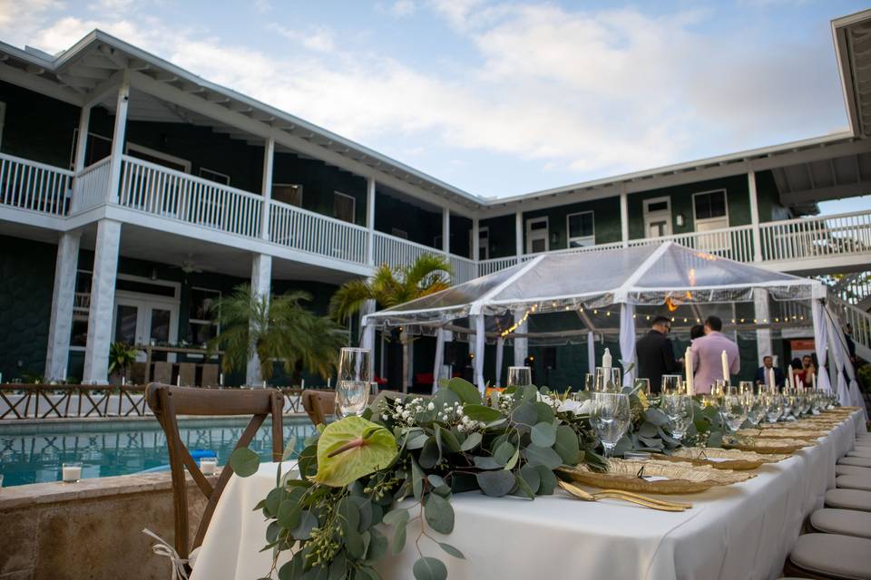 Decorated reception space