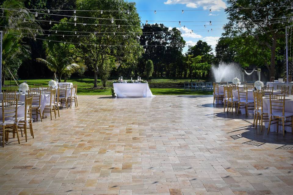 Decorated reception space