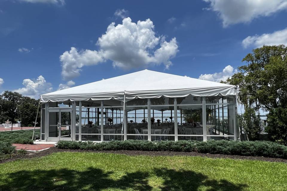 Our air conditioned glass tent