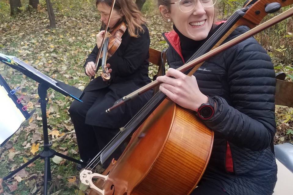 A sweet trio in the woods