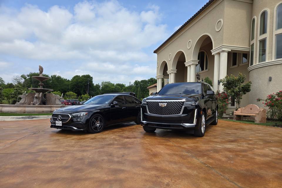 Escalade and Mercedes