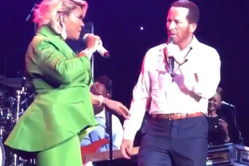 Mike on stage w/ Patti LaBelle