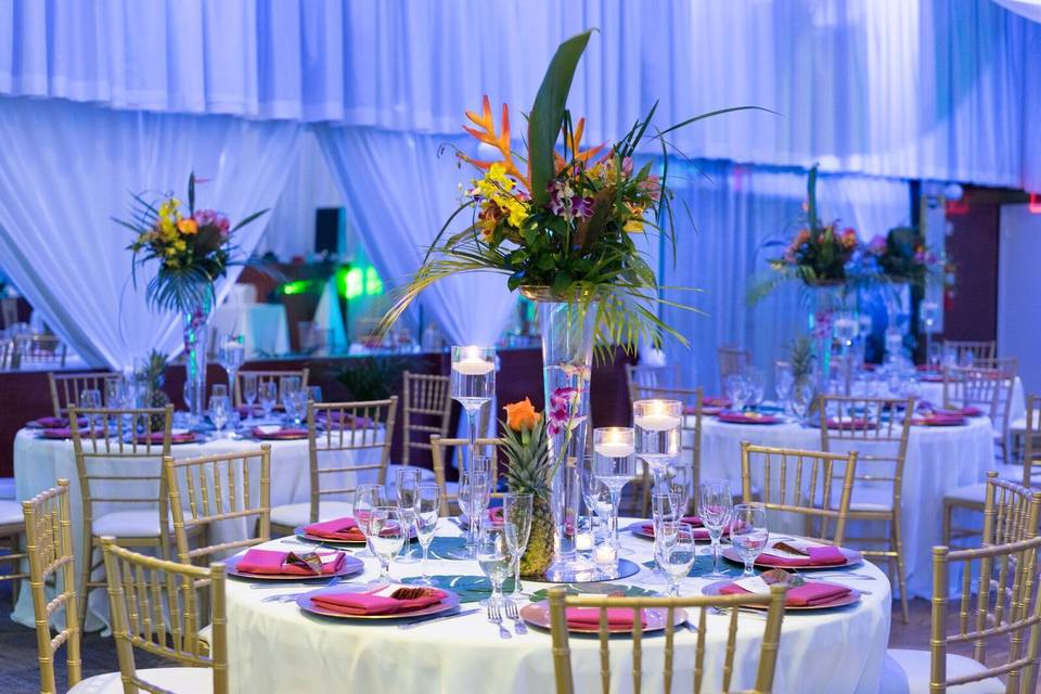 Festive wedding decor