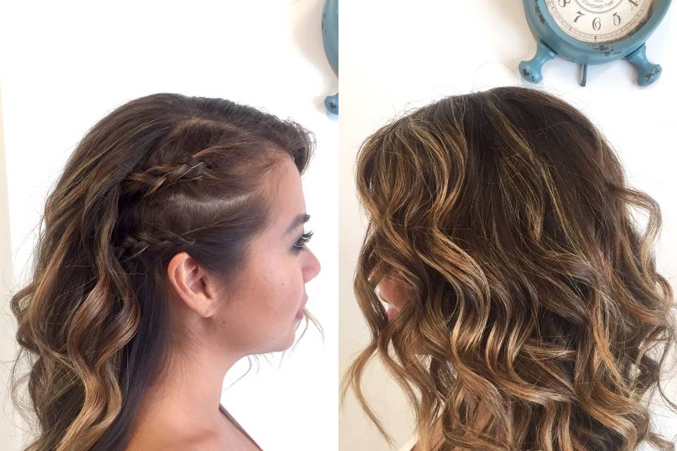Beach waves with side braids