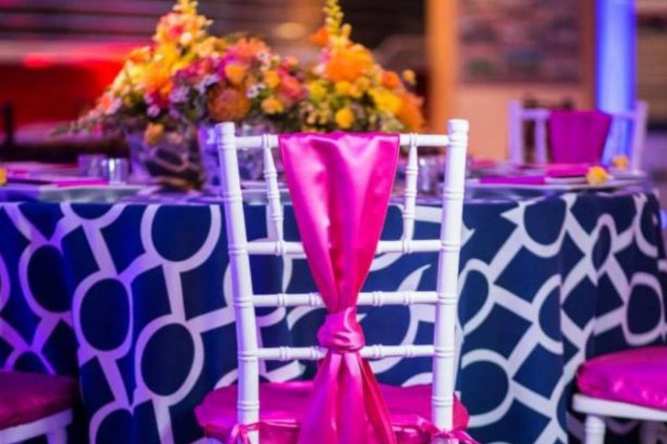 Custom linens and chair rental