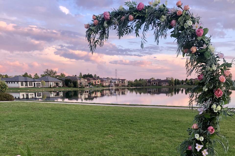 Floating floral arch