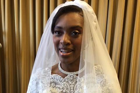 The bride in her veil
