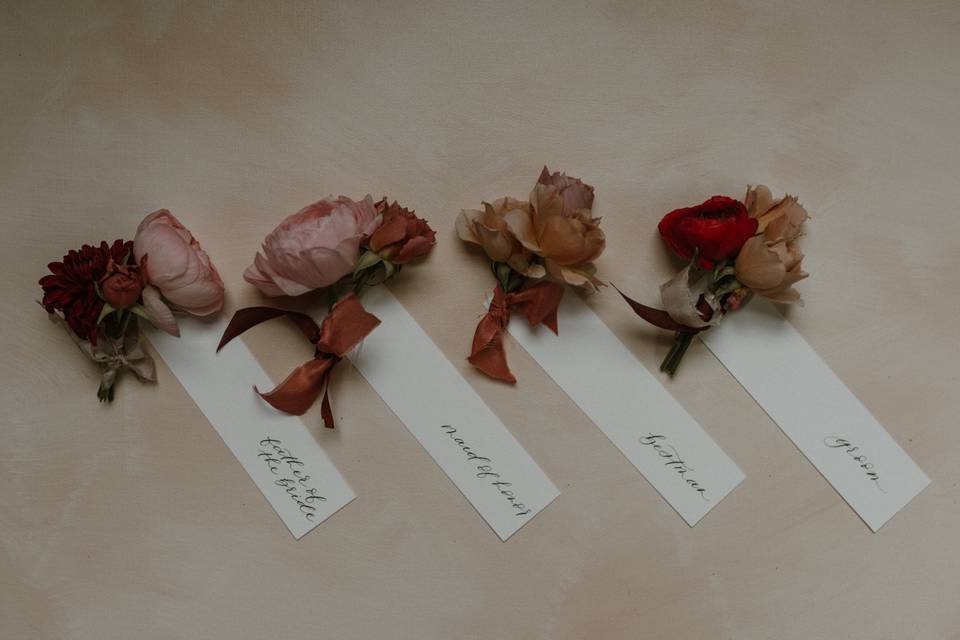 Floral Detail Calligraphy Tags