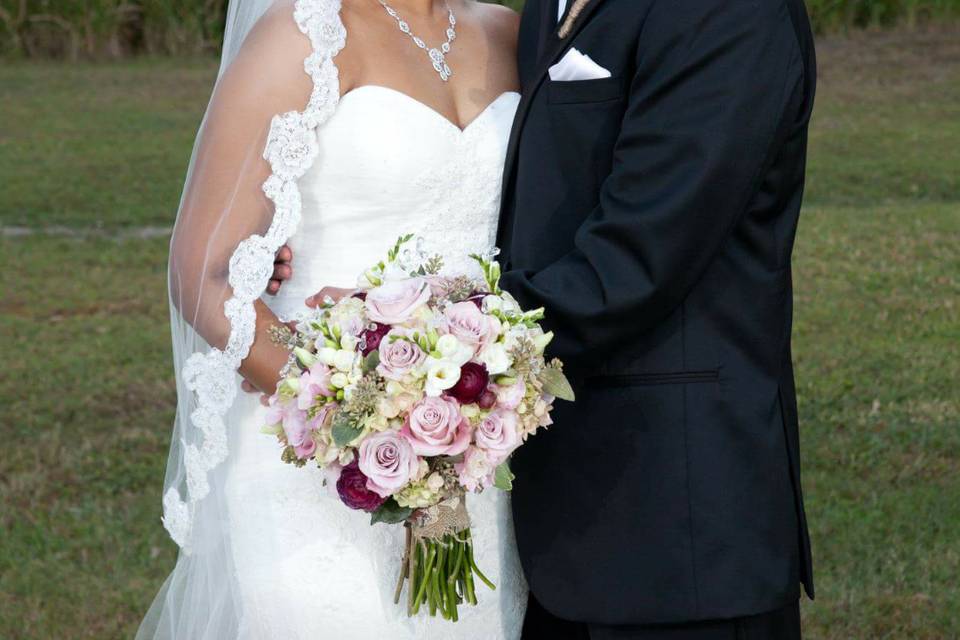 The bride and groom