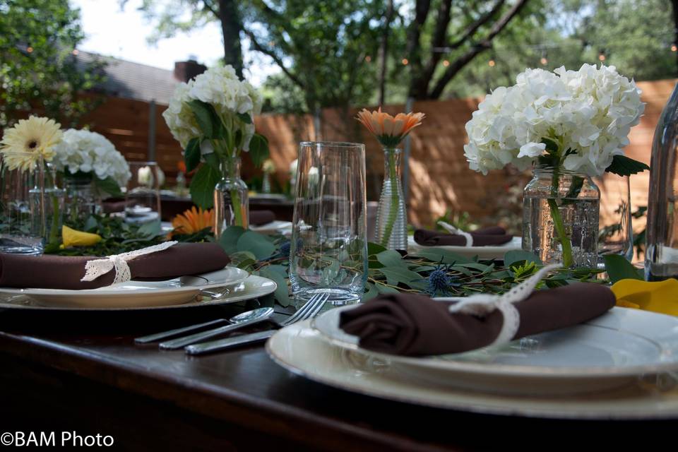 Outdoor wedding reception