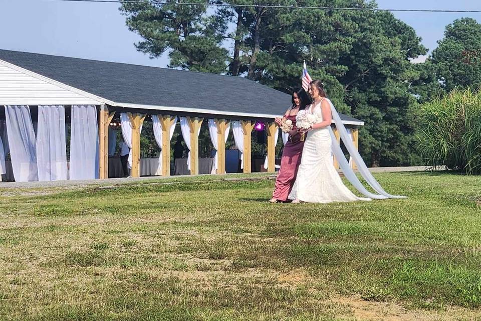 Pavilion in the background