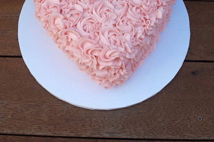 Heart Shape rosette cake for a wedding