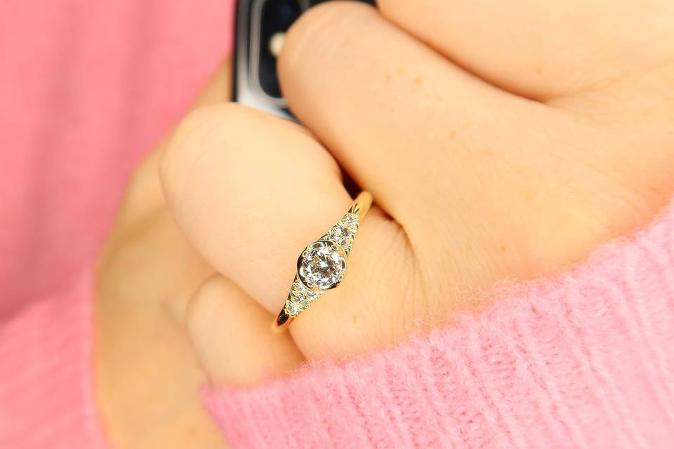 Ladyslipper engagement ring