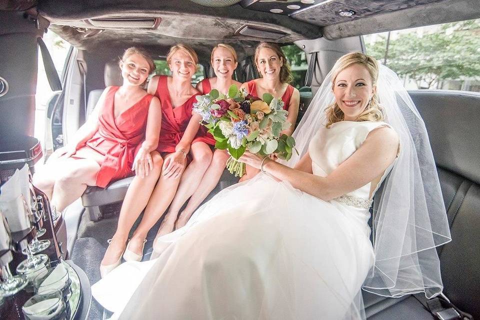 The bride with her girls