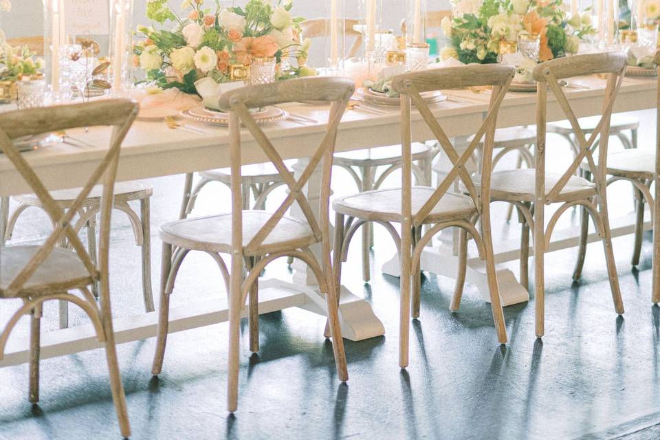 Head table with flowers