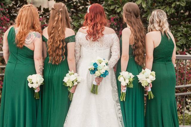 Wearing emerald green