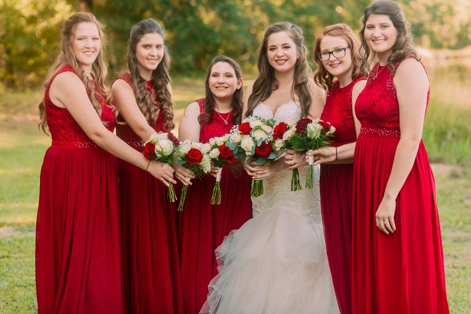 Bride and Bridesmaids