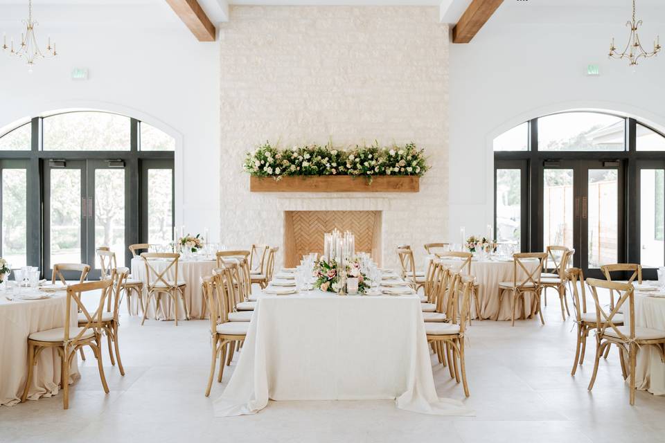 Head Table on Fireplace