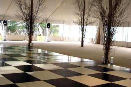 Parquet Dance Floors are available in Black, White, Checkered or Parquet, to suit any style and function.