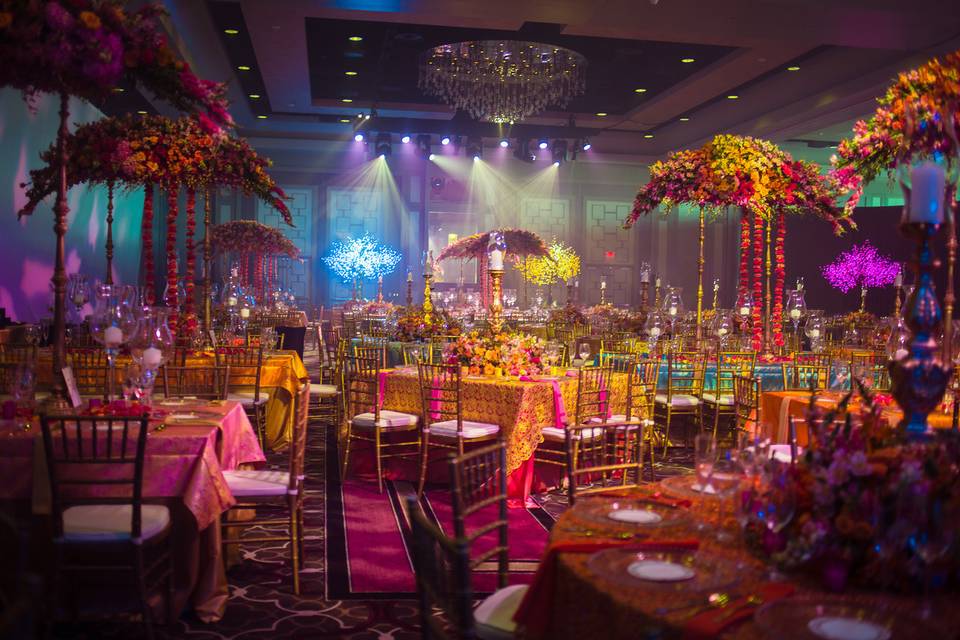 Indoor wedding table setting