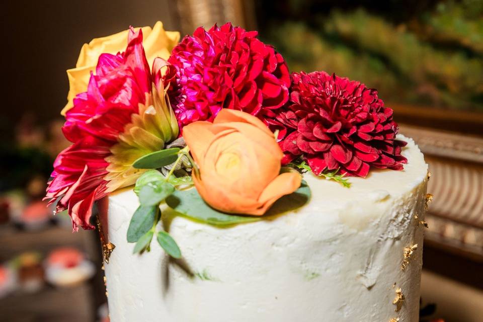 Custom housemade wedding cake