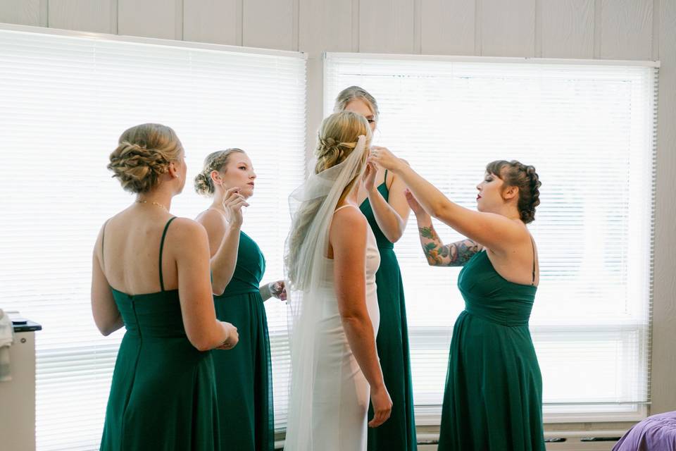 Bridesmaids and Bride
