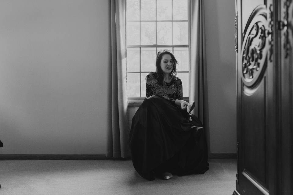 Bride getting ready