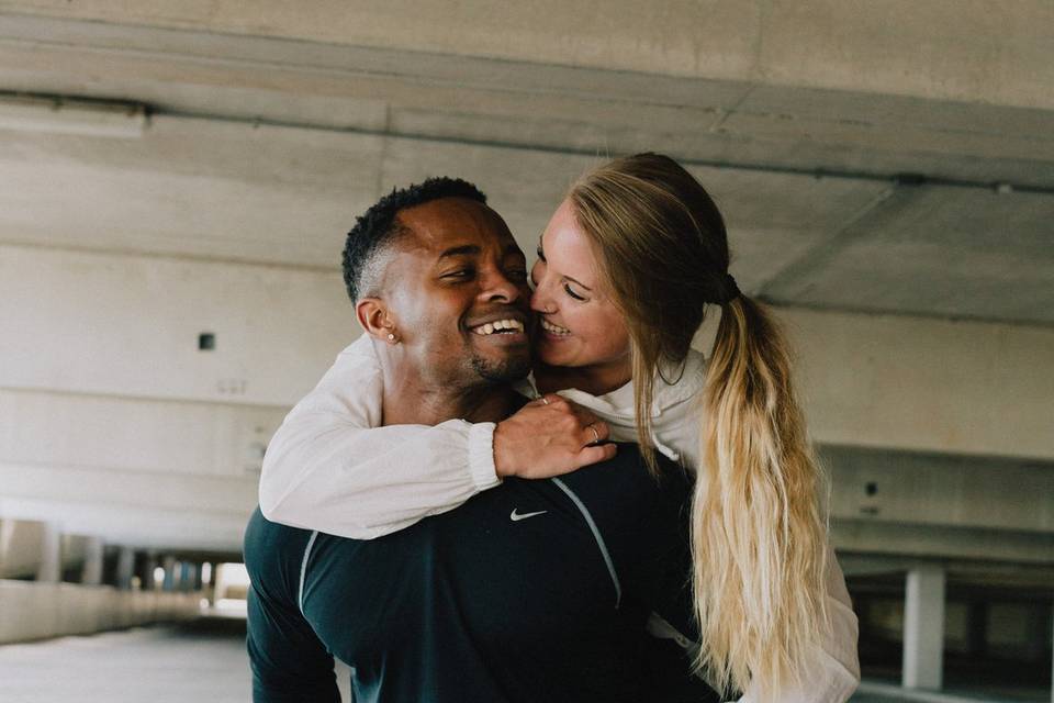 Downtown engagement photos
