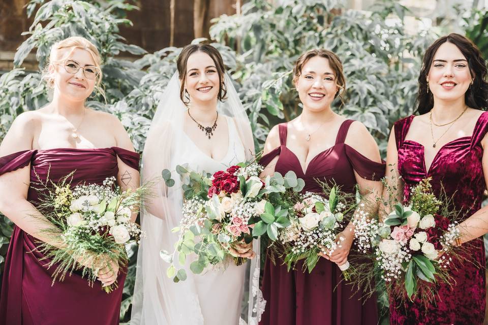 Bride and Bridesmaids