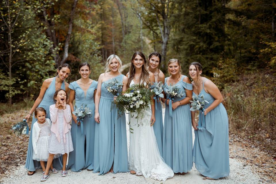 Bride and bridesmaids