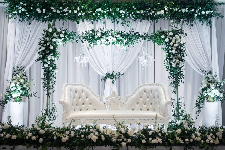 Wedding stage with flowers