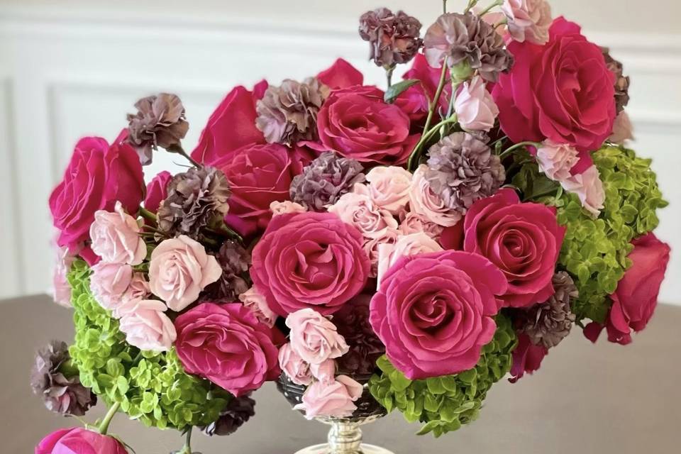 Pink rose centerpiece