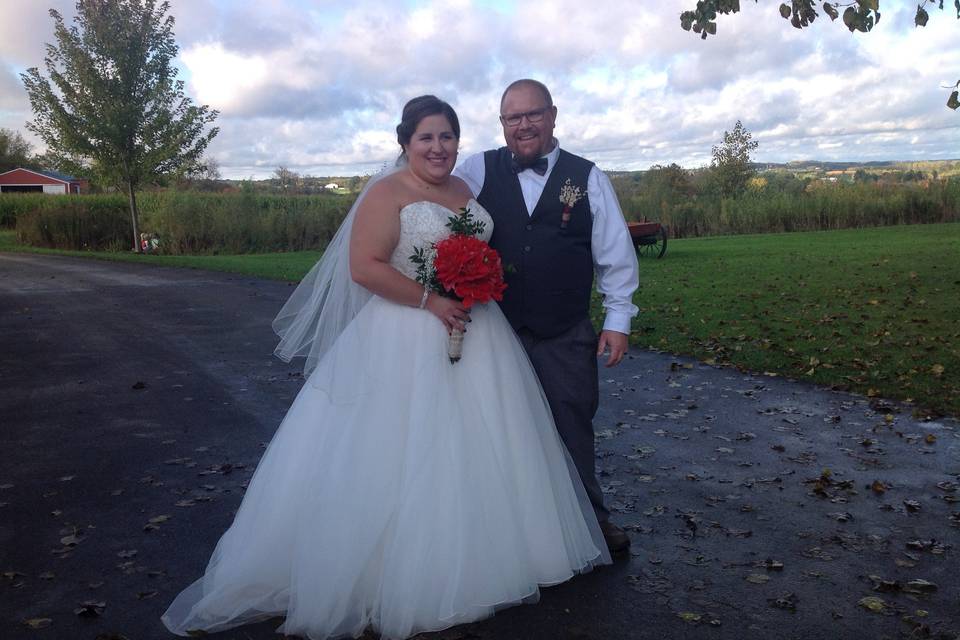 Couple by the field