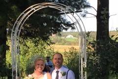 Under the wedding arch