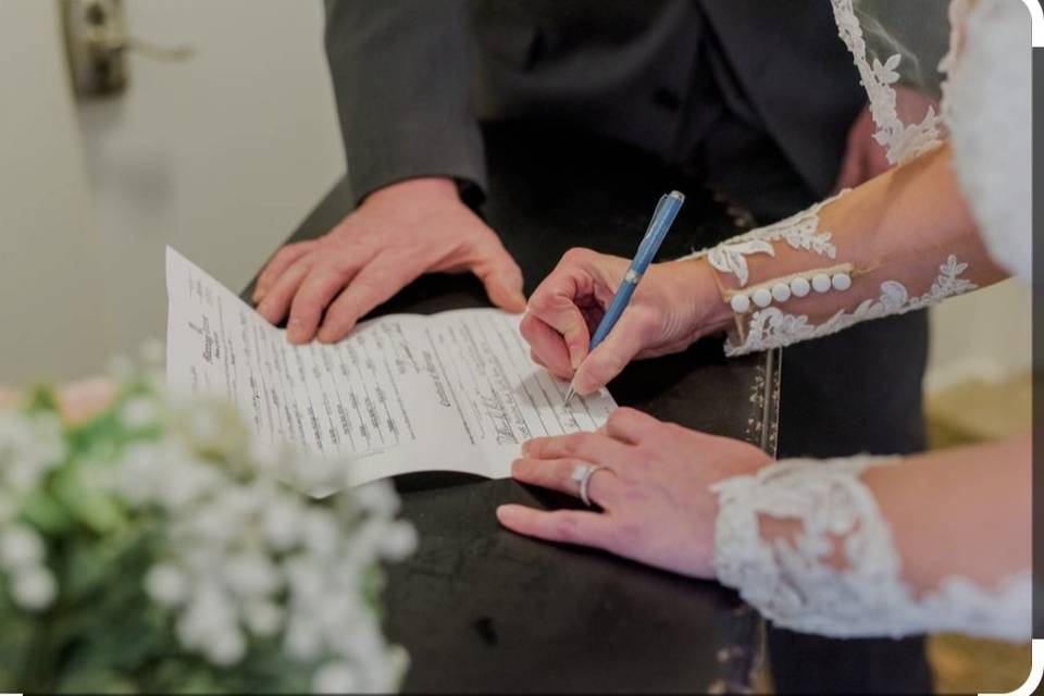 Sign marriage certificate