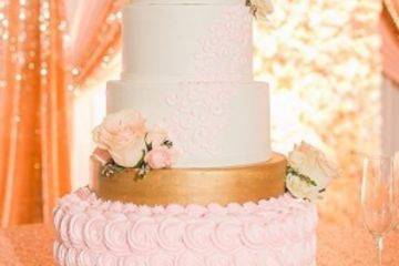 Pink motif wedding cake