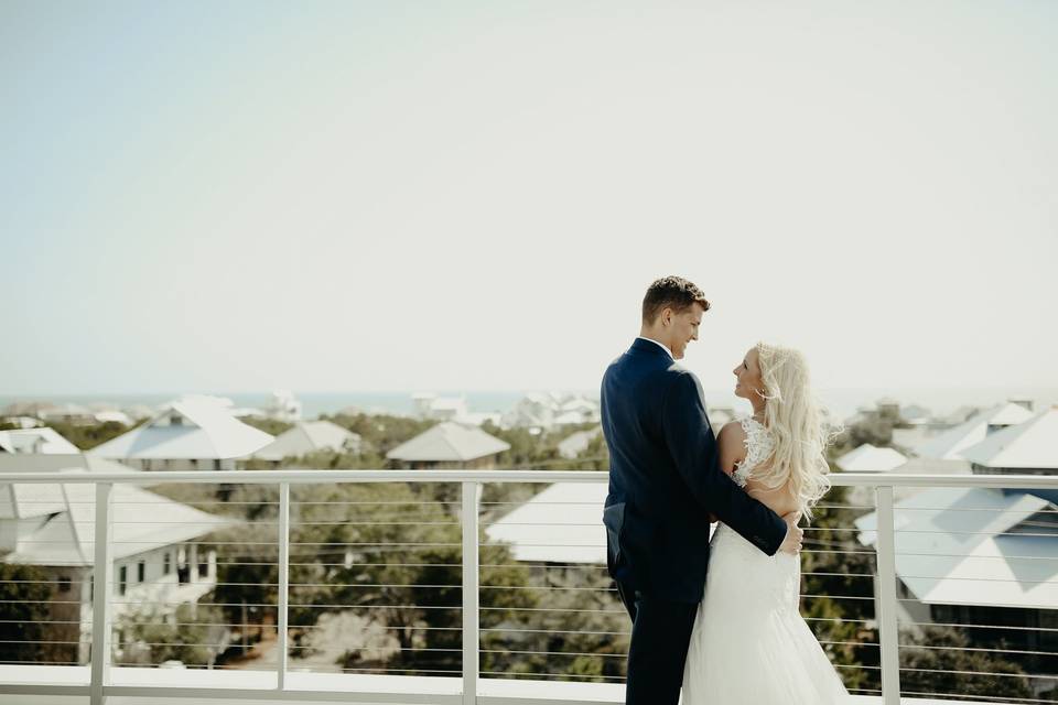 Rooftop lounge reception