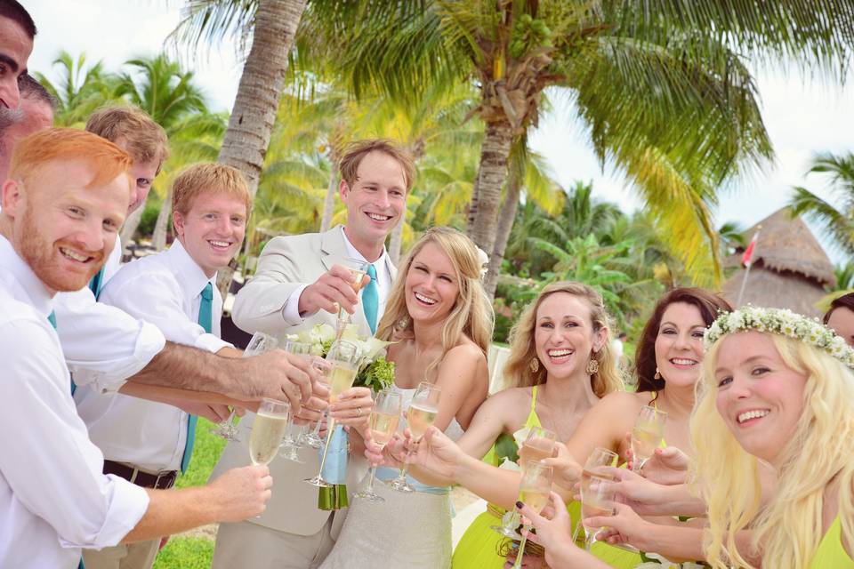 Toasting the newlyweds