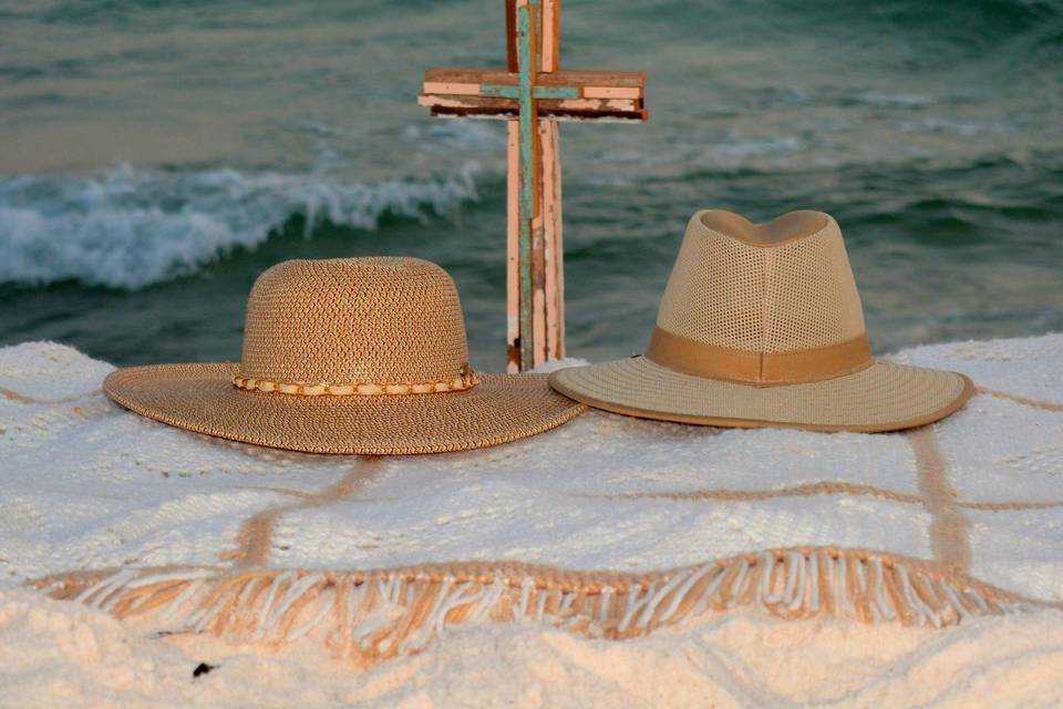 Cross and hats