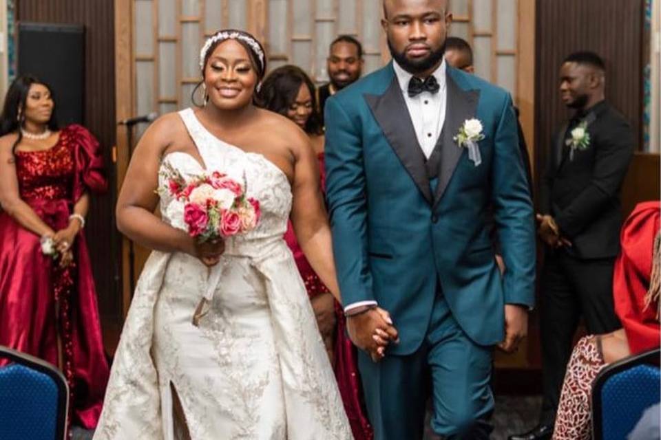 Here come the newlyweds