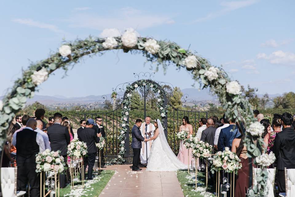 Vineyard Ceremony with arch
